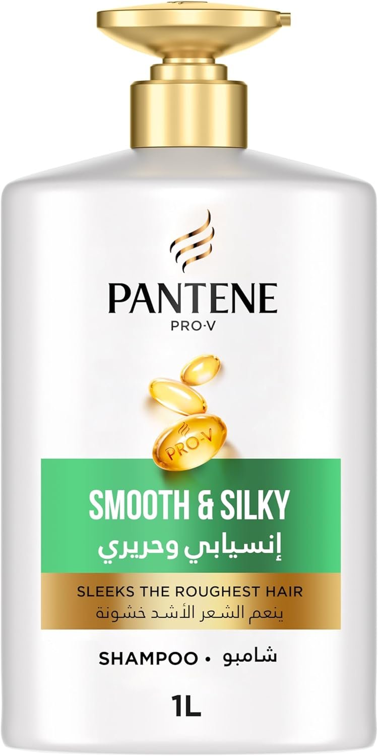 6180dVJoDKL._AC_SL1500_ Pantene Pro-V Smooth & Silky Shampoo, 1000ml - Image 1