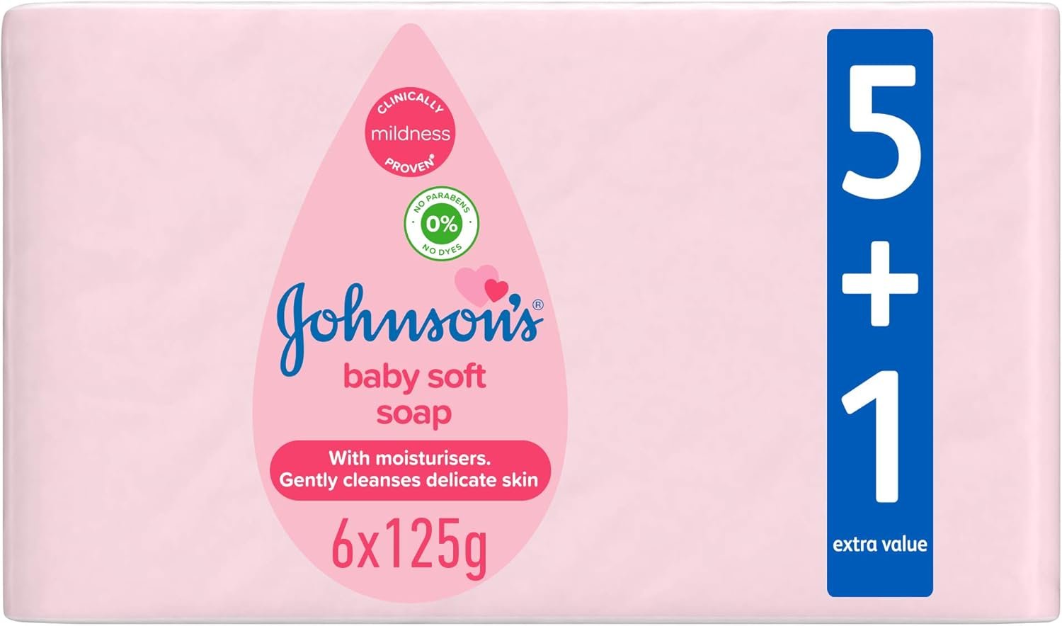 71q+NgB5q6L._AC_SL1500_ Johnson's Baby Soft Soap, Gentle & Moisturising Cleanser for Delicate Skin, Hypoallergeni - Image 1