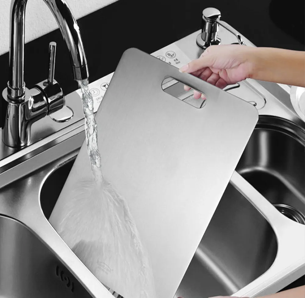 Stainless Steel Chopping Blocks Tabla De Cortar Chopping Board Titanium Cutting Board for Kitchen