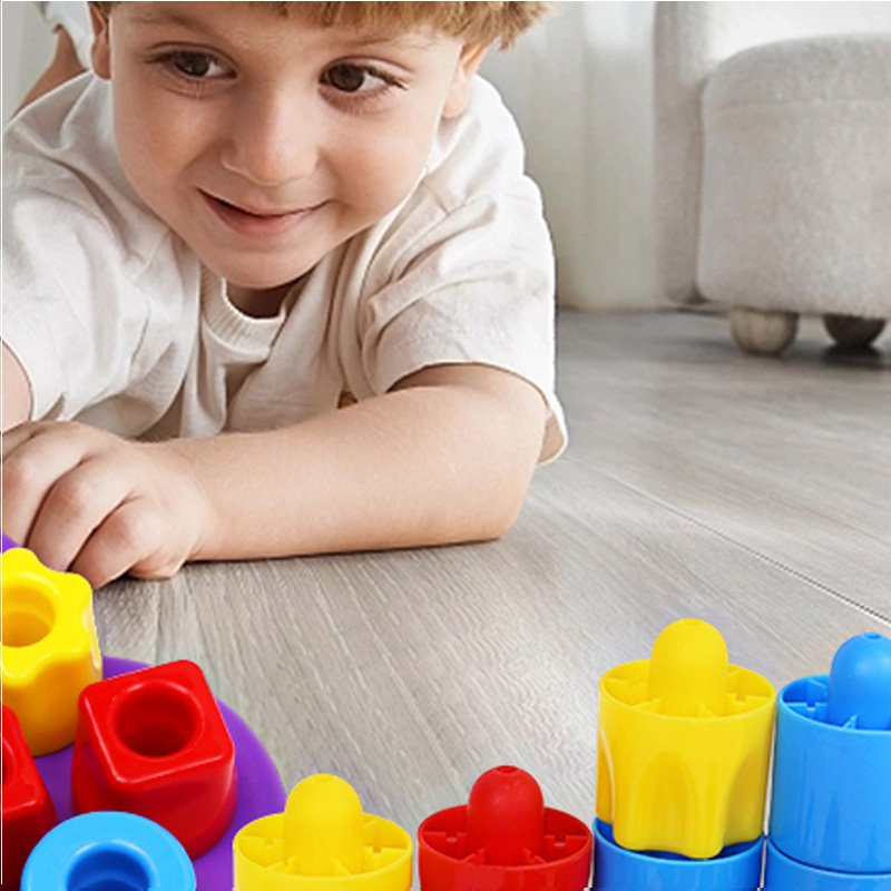 H909831ae7bc048f4abc40e8d4124440ck High Quality Color Sorting Plastic Building Blocks Trending Board Game Toys - Image 1