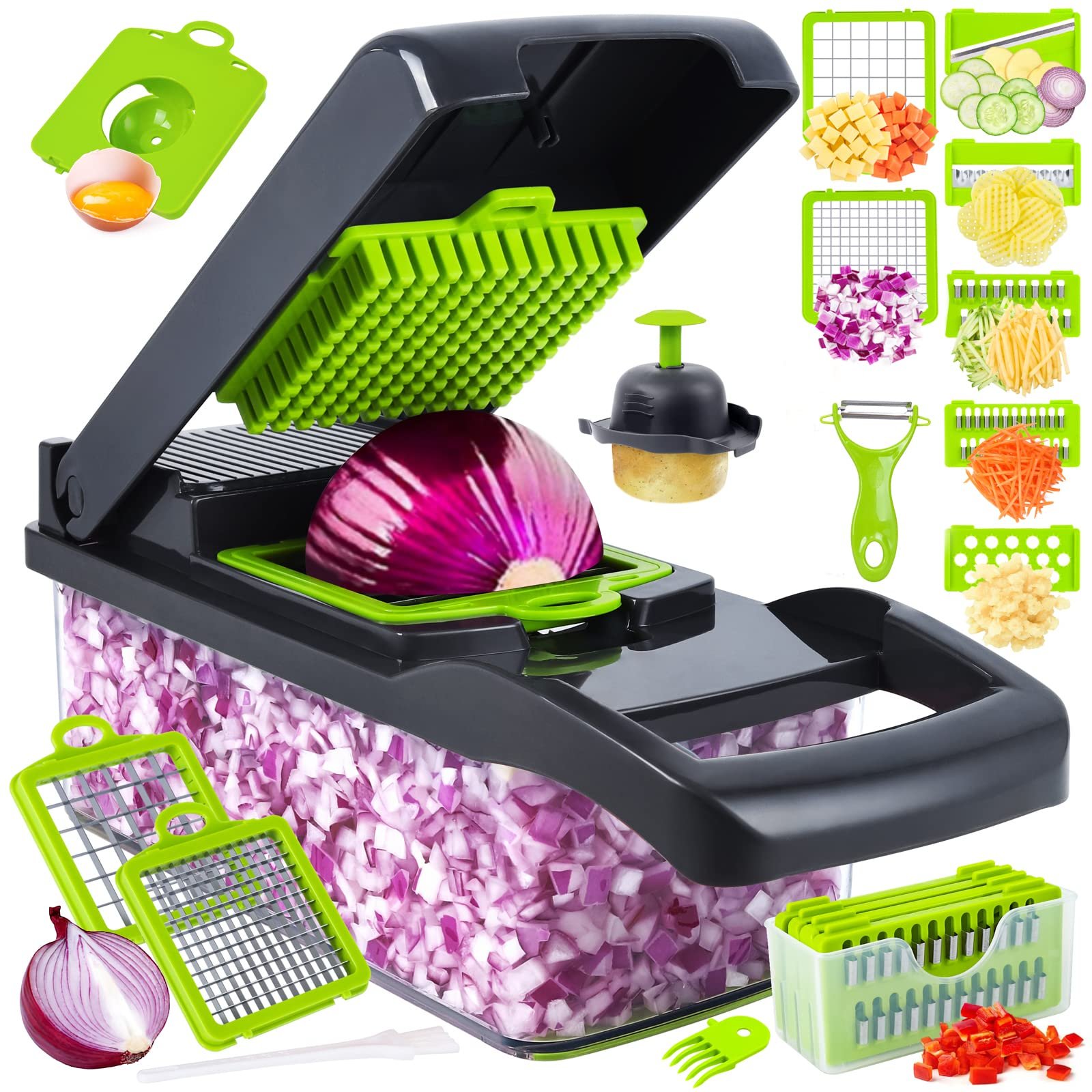 Kitchen Accessories Potato 16 in 1 Manual Mandoline Food Onion Cutter